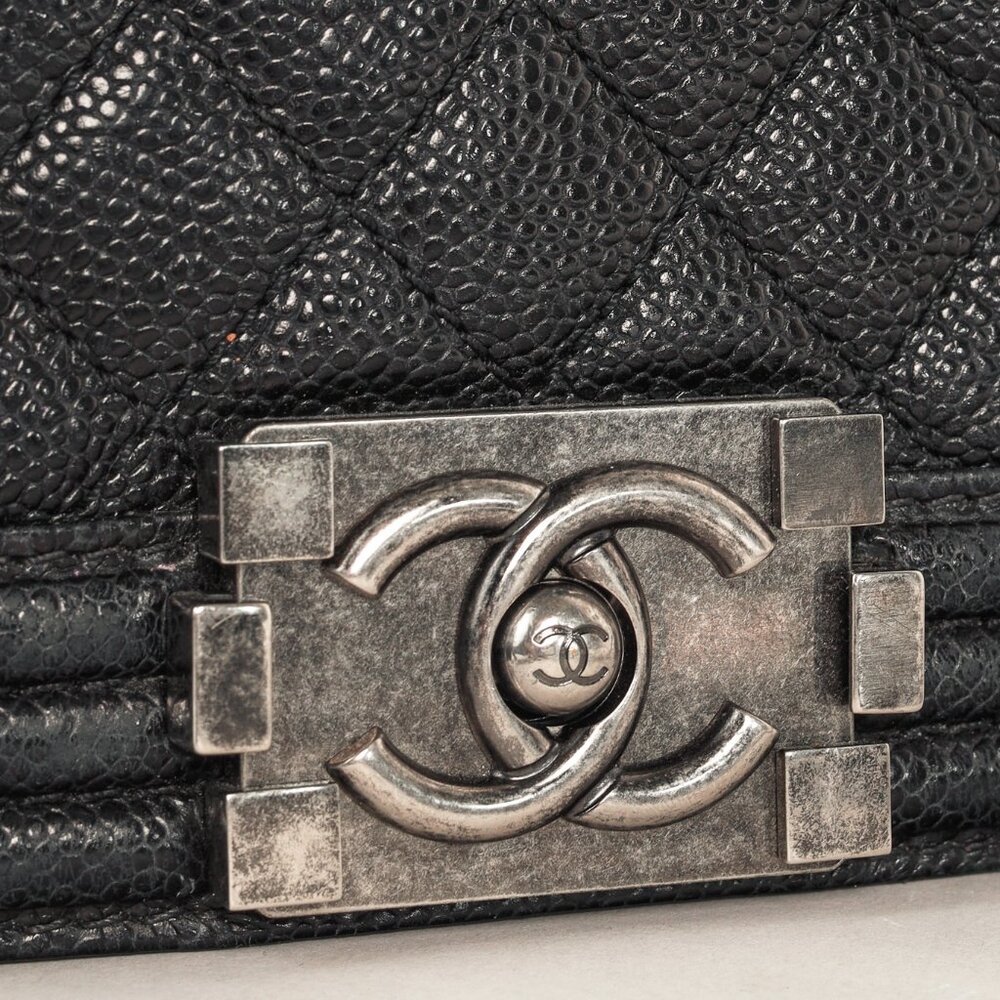 Chanel Small Boy Black Caviar Quilted Shoulder Bag - Picture 9 of 12